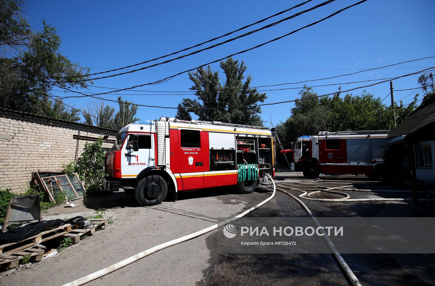 Пожар на складе в Волгограде