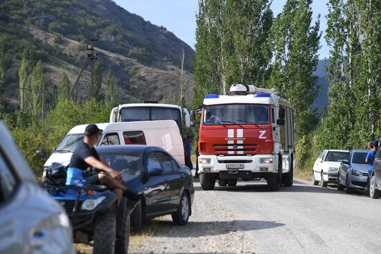 Лесной пожар в Крыму