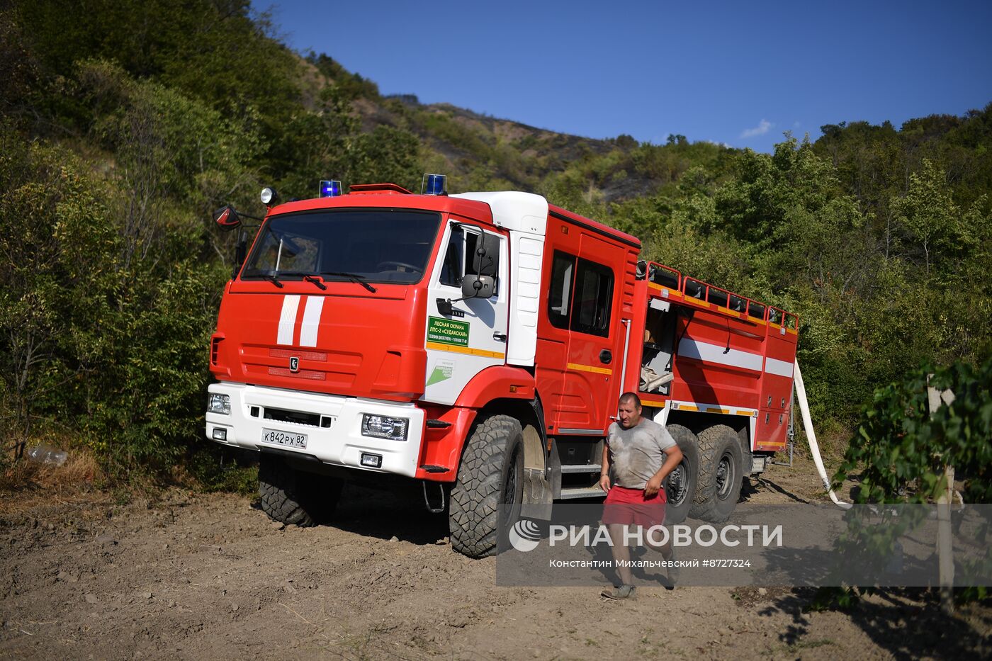 Лесной пожар в Крыму