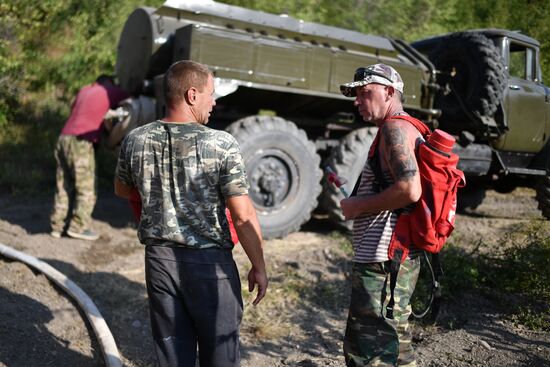 Лесной пожар в Крыму