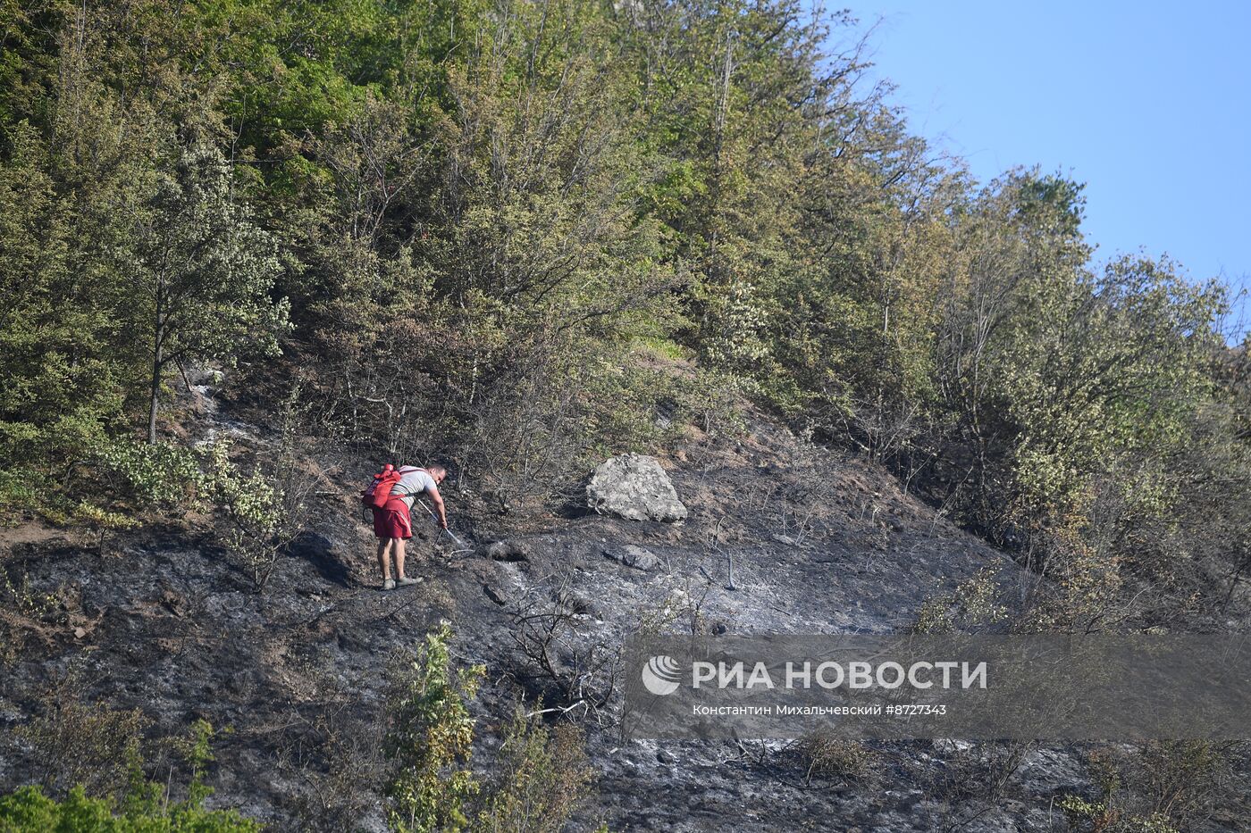 Лесной пожар в Крыму