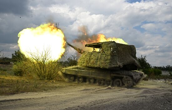 Боевая работа САУ "Мста-С" ЦВО на Авдеевском направлении