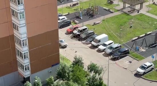 На севере Москвы взорвался внедорожник