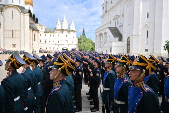 Церемония приведения к присяге новобранцев Президентского полка ФСО России