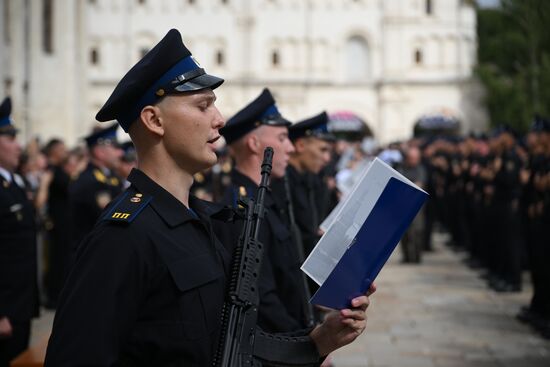Церемония приведения к присяге новобранцев Президентского полка ФСО России