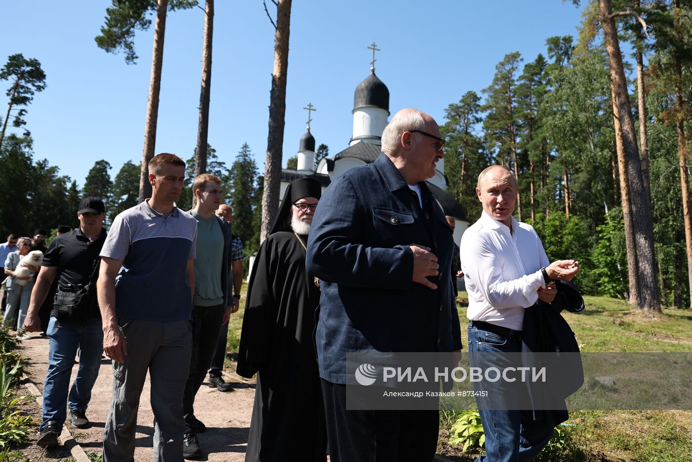 Президент РФ В. Путин и президент Белоруссии А. Лукашенко посетили Валаам