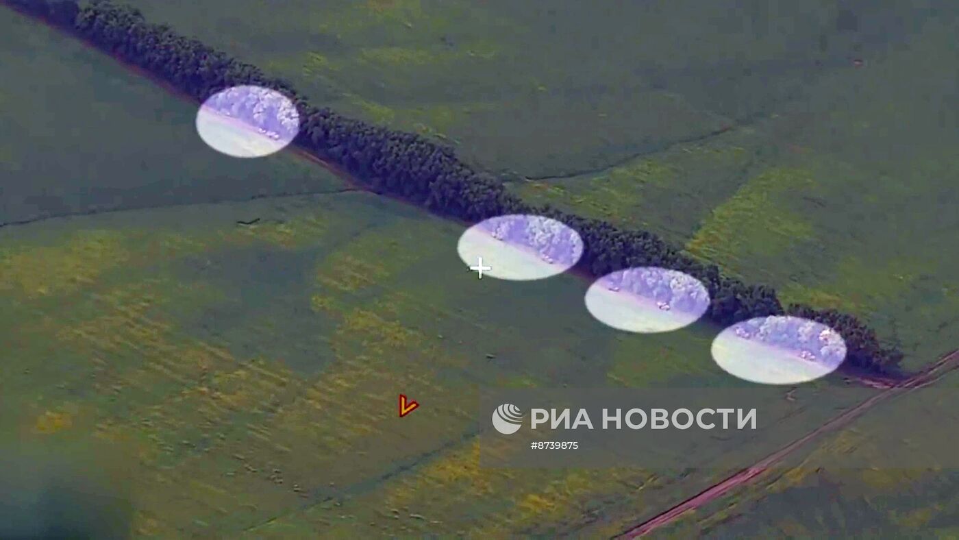 Уничтожение военной техники ВСУ в приграничном районе с Курской областью