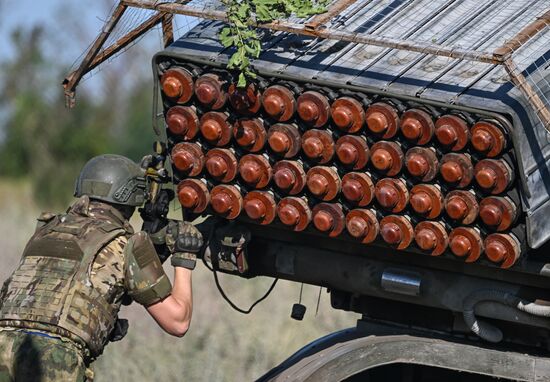 Боевая работа РСЗО "Град" группировки "Центр" на Авдеевском направлении СВО