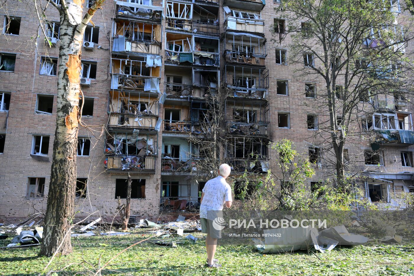 Последствия украинского обстрела Курска