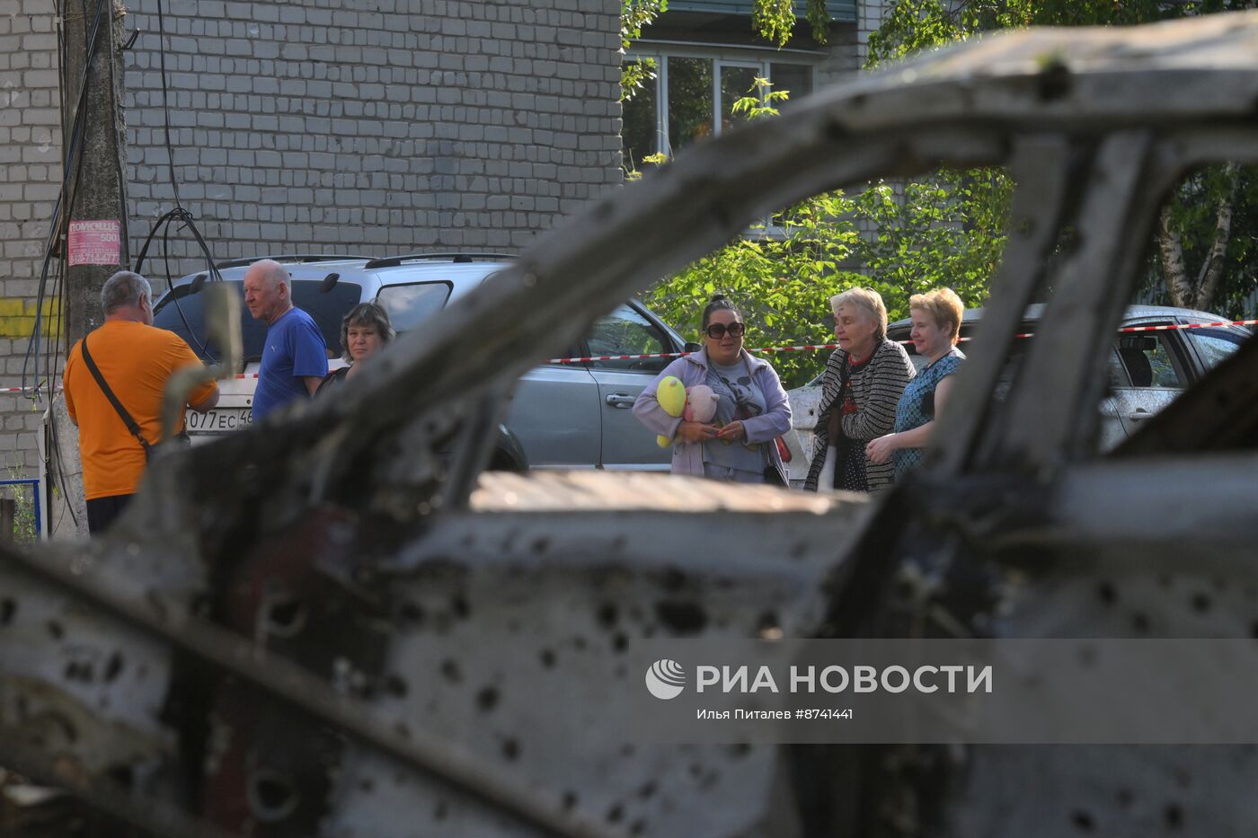 Последствия украинского обстрела Курска