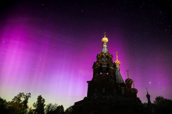 Северное сияние в Московской области