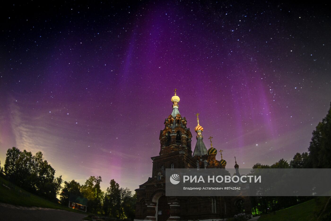 Северное сияние в Московской области