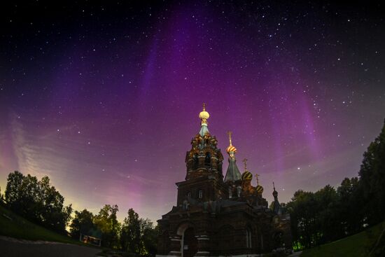 Северное сияние в Московской области