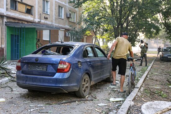 Последствия обстрела Донецка