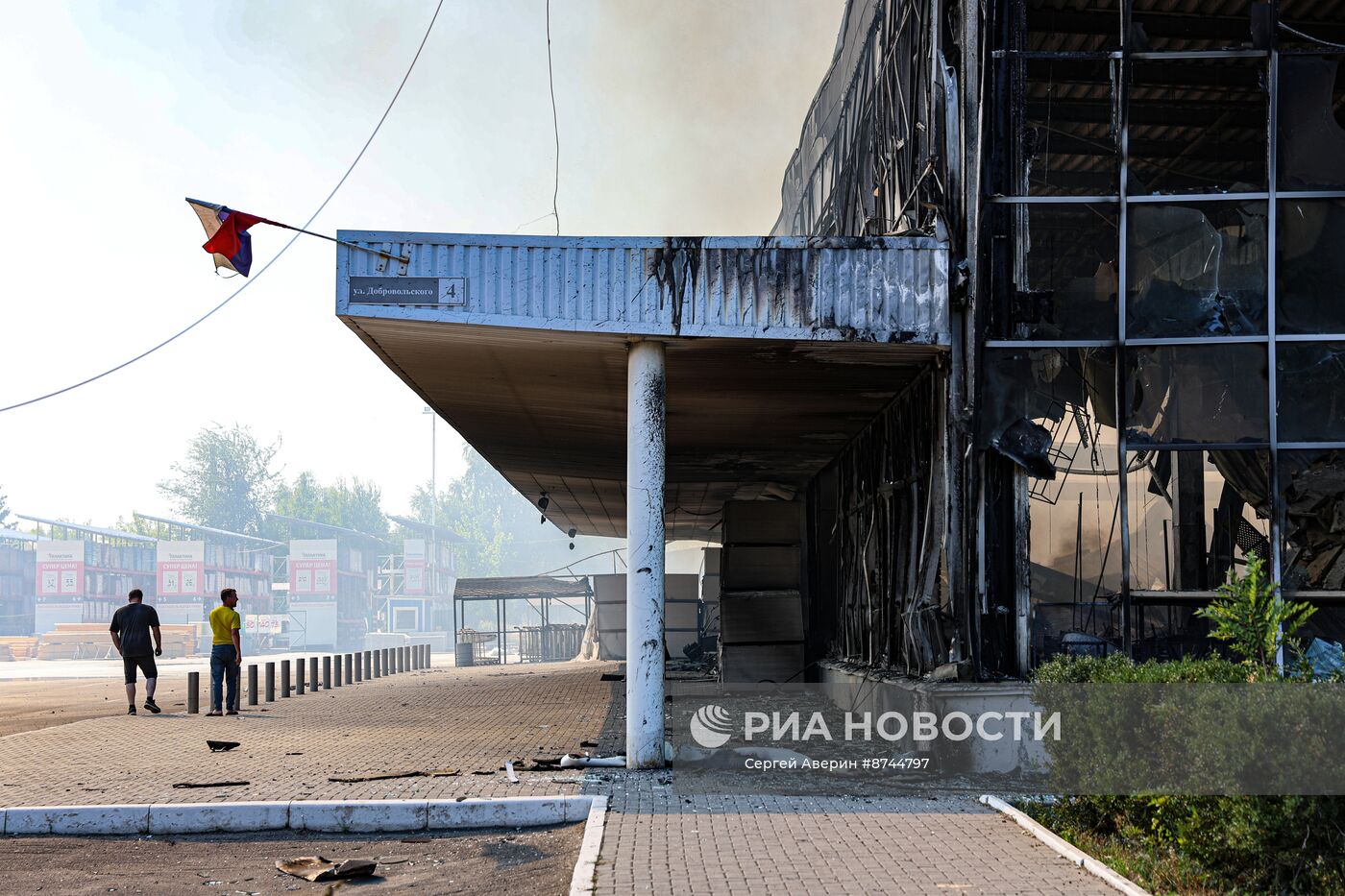 Последствия обстрела Донецка