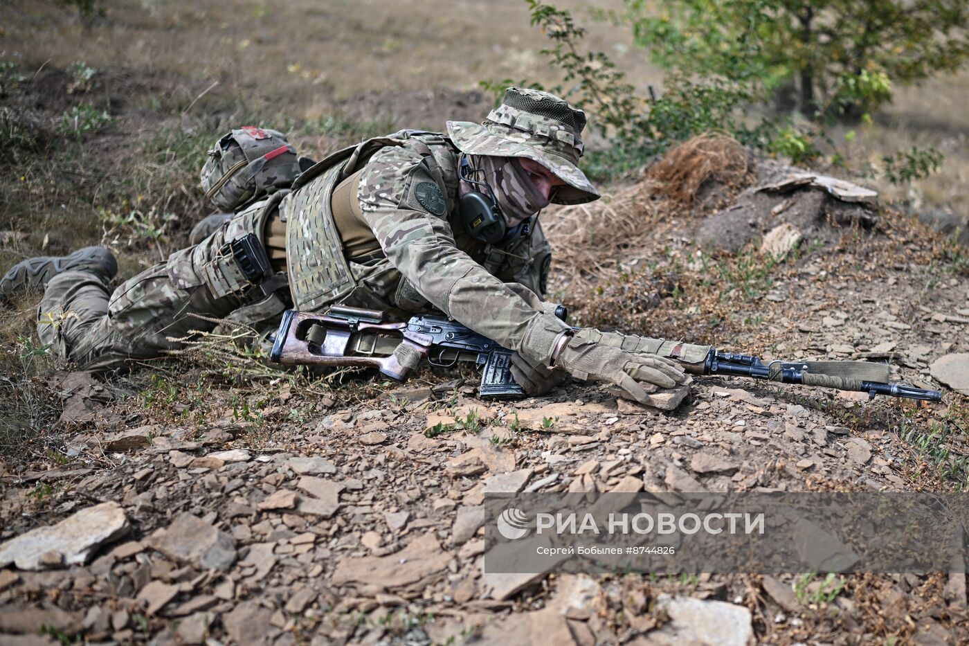 Военнослужащие добровольческого отряда спецназначения "Рысь" группировки "Юг"