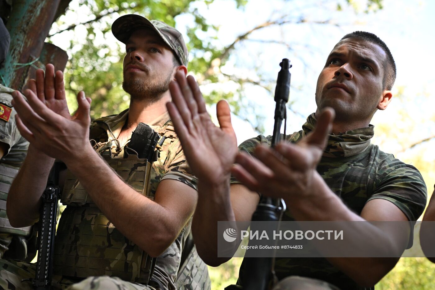 Военнослужащие добровольческого отряда спецназначения "Рысь" группировки "Юг"