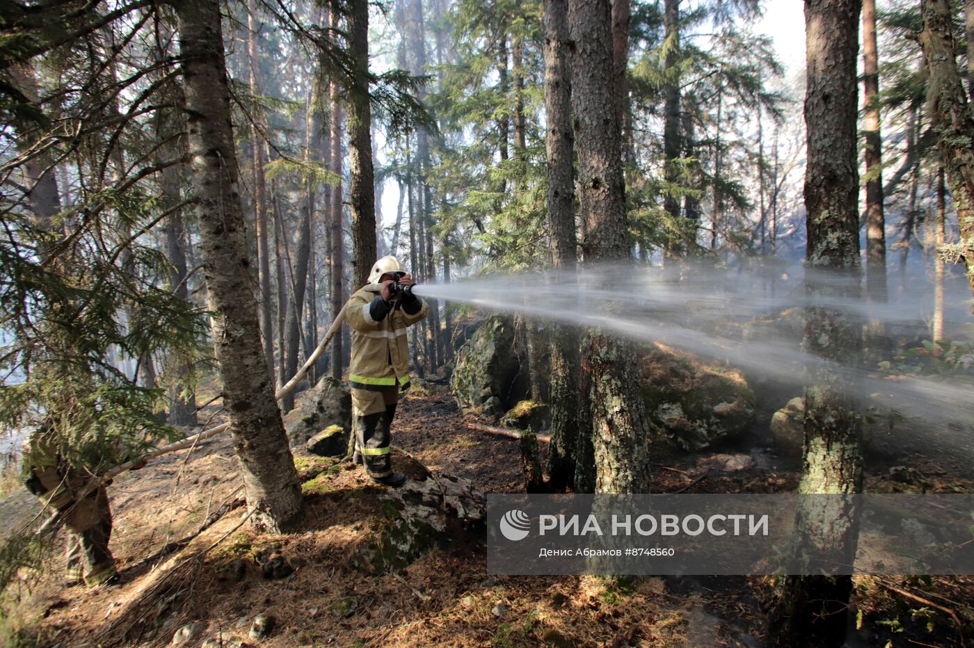 Пожар в Гоначхирском ущелье в Карачаево-Черкесии