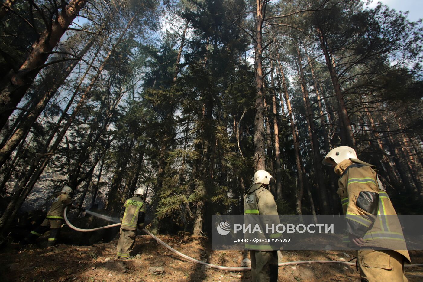 Пожар в Гоначхирском ущелье в Карачаево-Черкесии