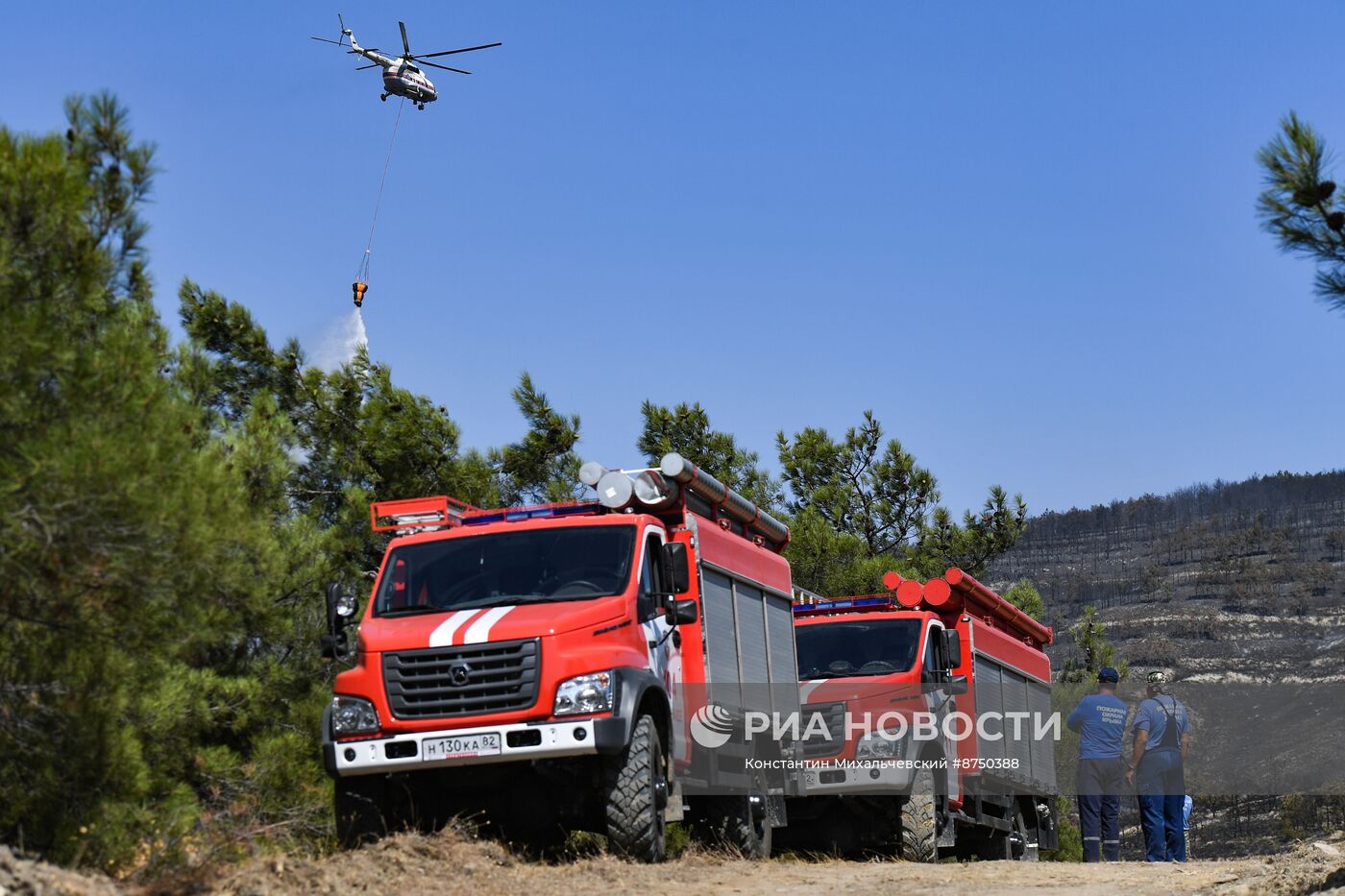 Тушение природного пожара в Тепе-Оба в Крыму