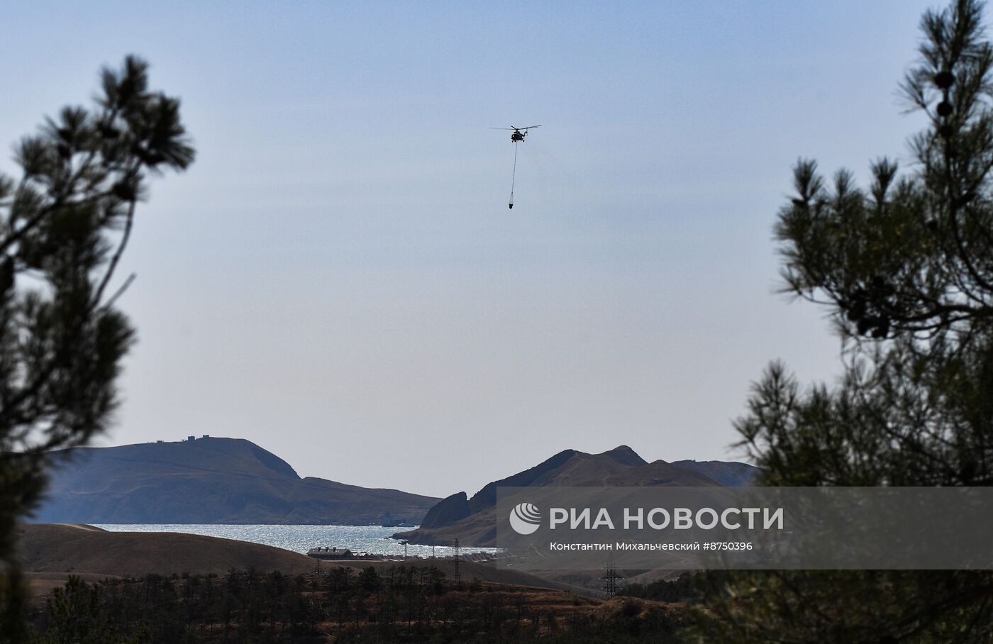 Тушение природного пожара в Тепе-Оба в Крыму