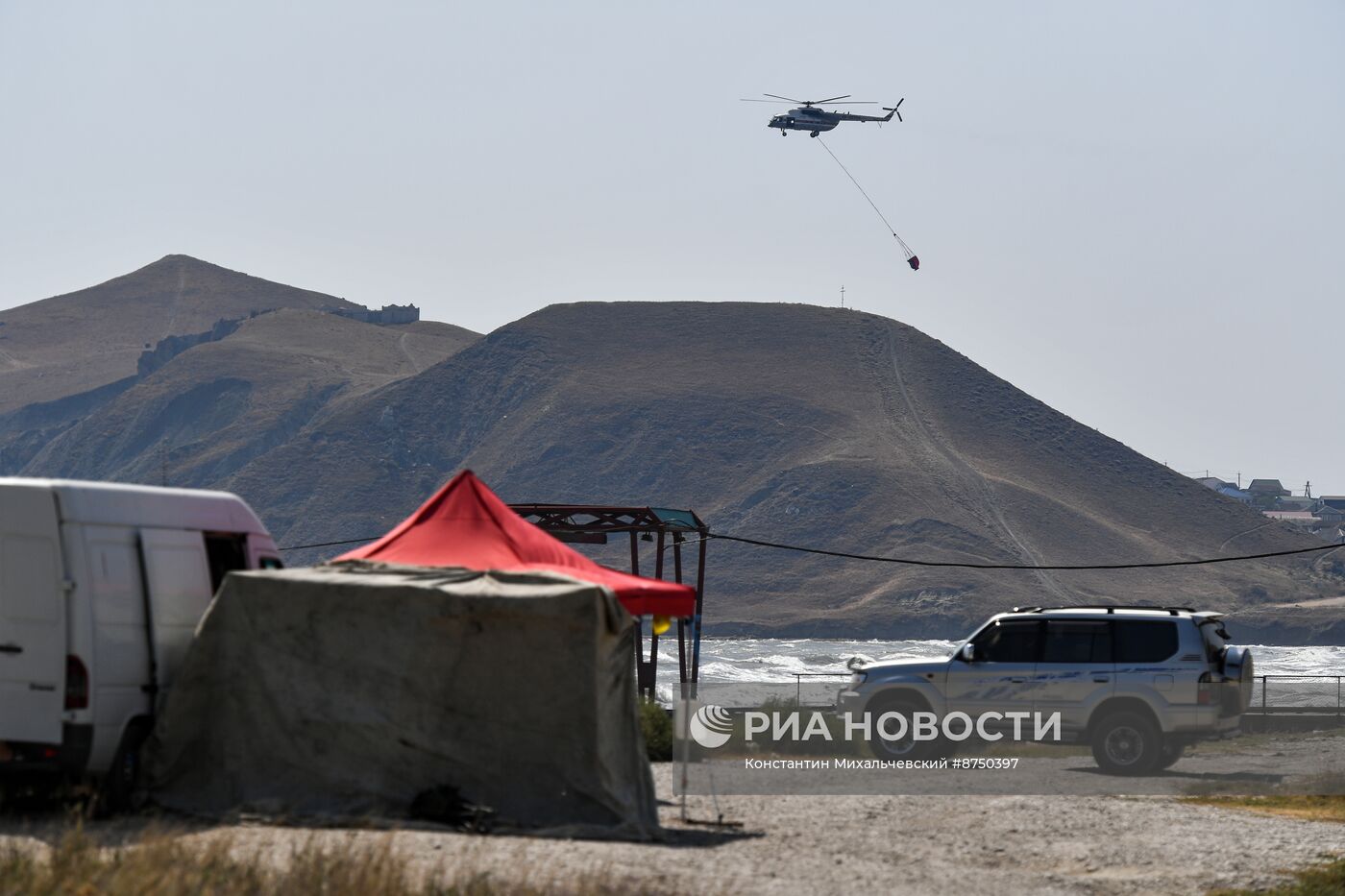 Тушение природного пожара в Тепе-Оба в Крыму