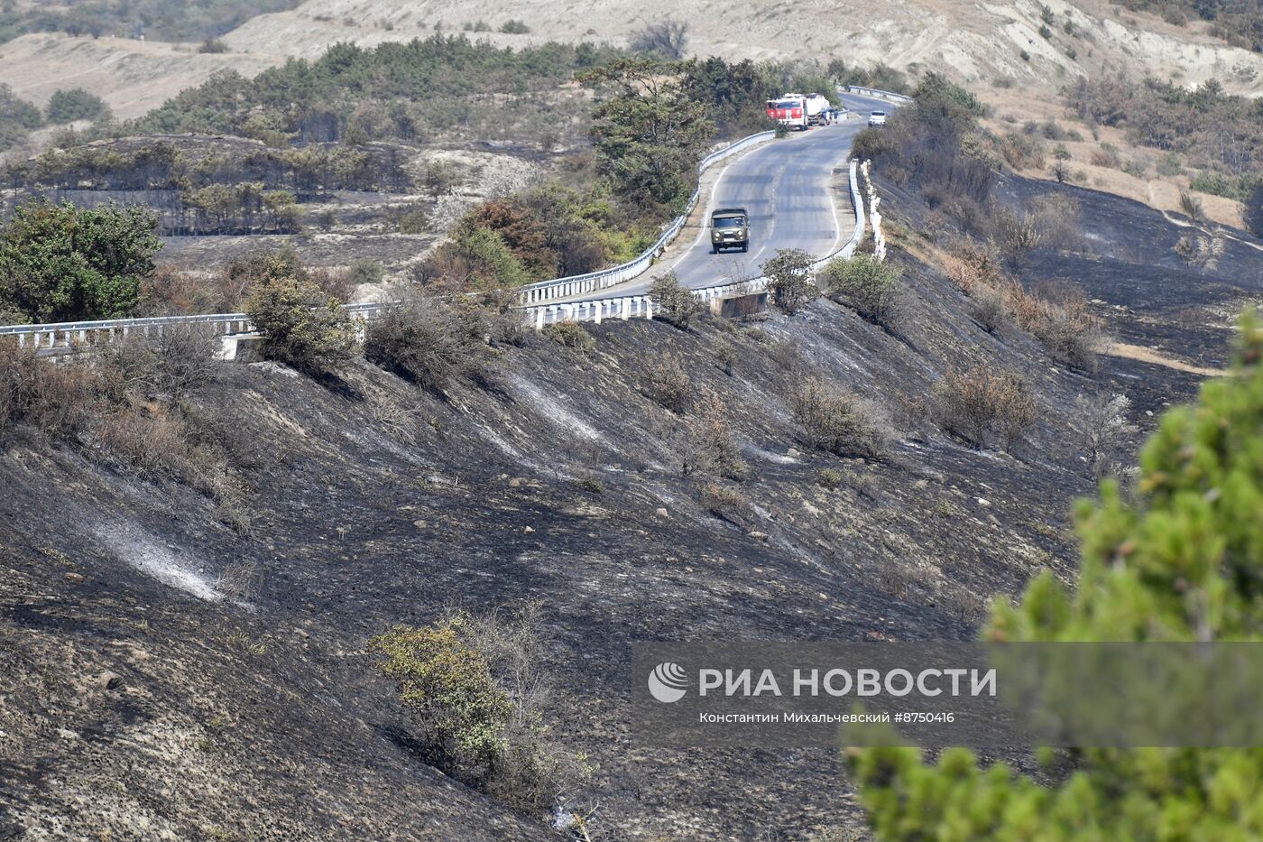 Тушение природного пожара в Тепе-Оба в Крыму