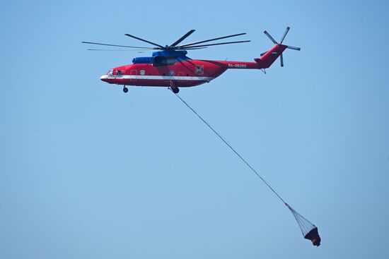 Пожар в административном здании на Бережковской набережной в Москве