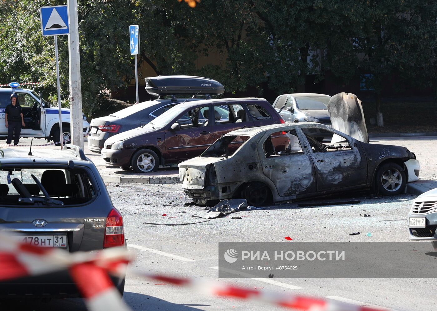 Последствия обстрела в Белгороде