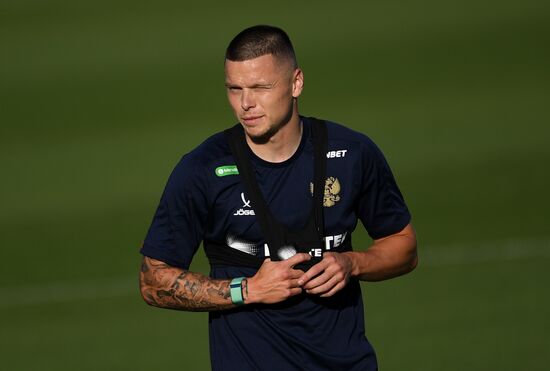 Тренировка национальной сборной России по футболу