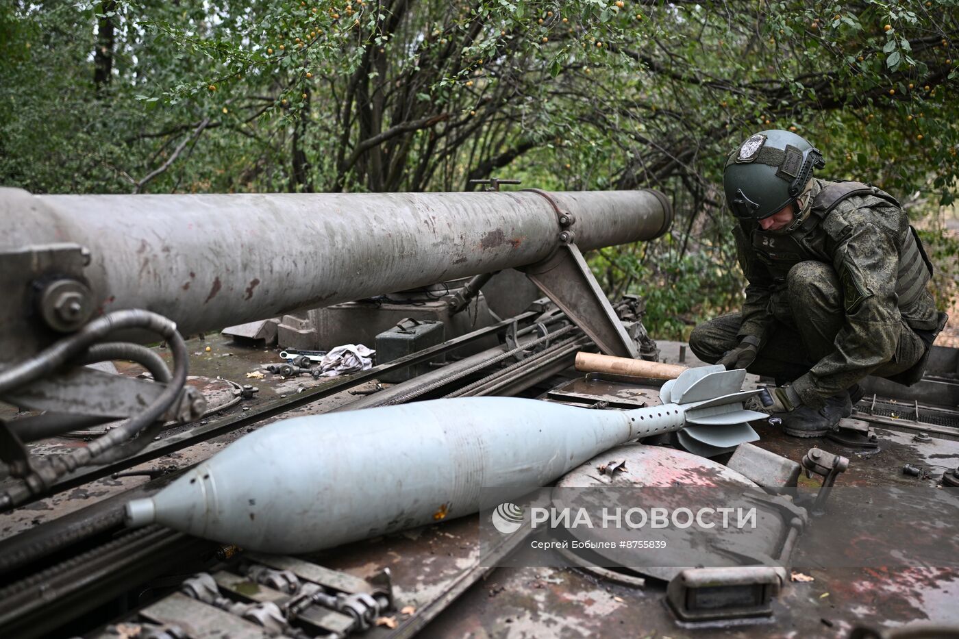 Боевая работа расчета миномета "Тюльпан" в зоне СВО