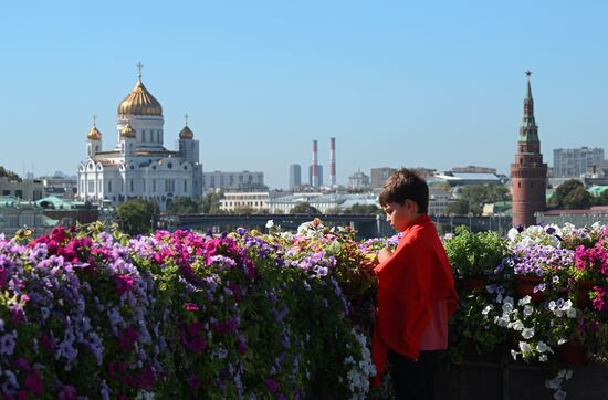 Праздничное украшение Москвы в честь Дня города