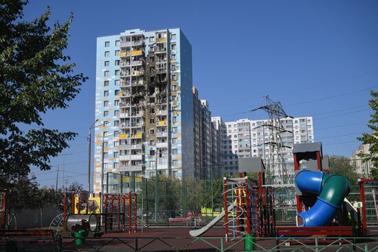 Последствия атаки БПЛА в Раменском