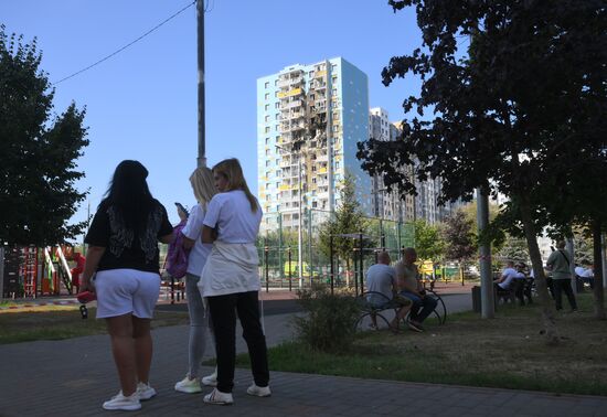 Последствия атаки БПЛА в Раменском