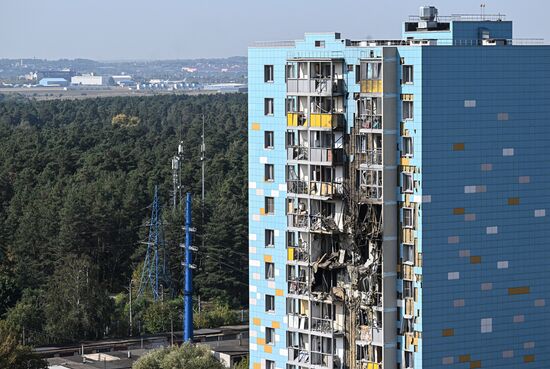 Последствия атаки БПЛА в Раменском