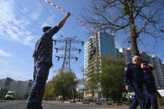 Последствия атаки БПЛА в Раменском