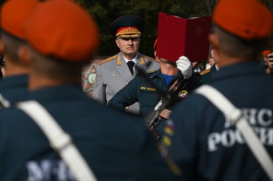 Принятие присяги курсантами и студентами Академии Государственной противопожарной службы МЧС России