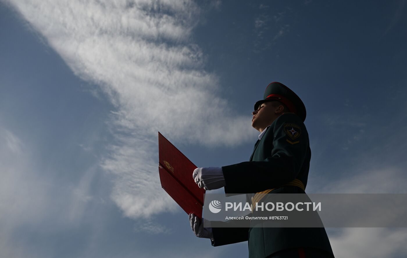 Принятие присяги курсантами и студентами Академии Государственной противопожарной службы МЧС России