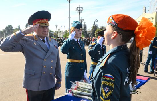 Принятие присяги курсантами и студентами Академии Государственной противопожарной службы МЧС России