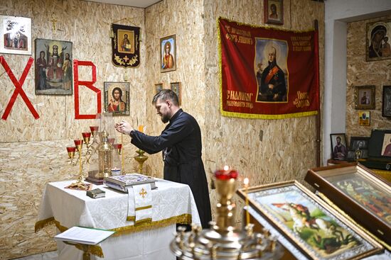 Богослужение в походном храме бригады "Терек"