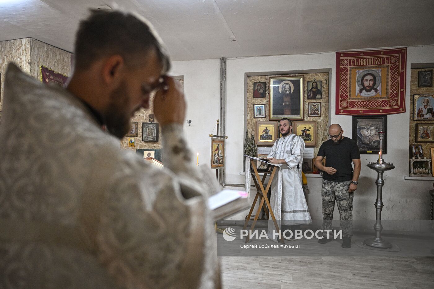 Богослужение в походном храме бригады "Терек"