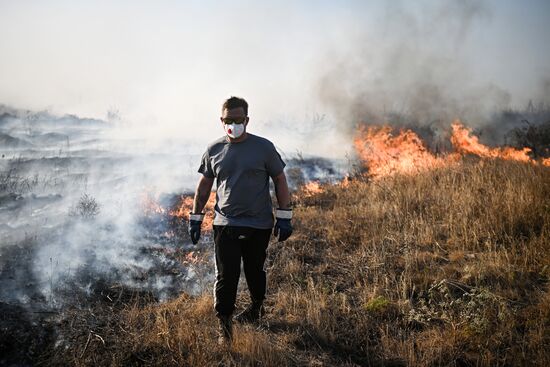 Масштабный пожар охватил несколько сел в ЛНР