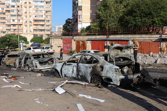 Последствия обстрела в Белгороде