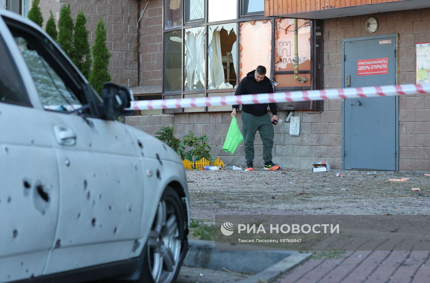 Последствия обстрела в Белгороде