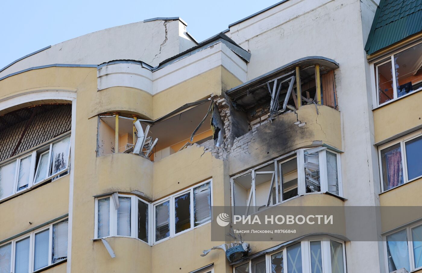 Последствия обстрела в Белгороде