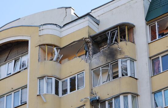 Последствия обстрела в Белгороде