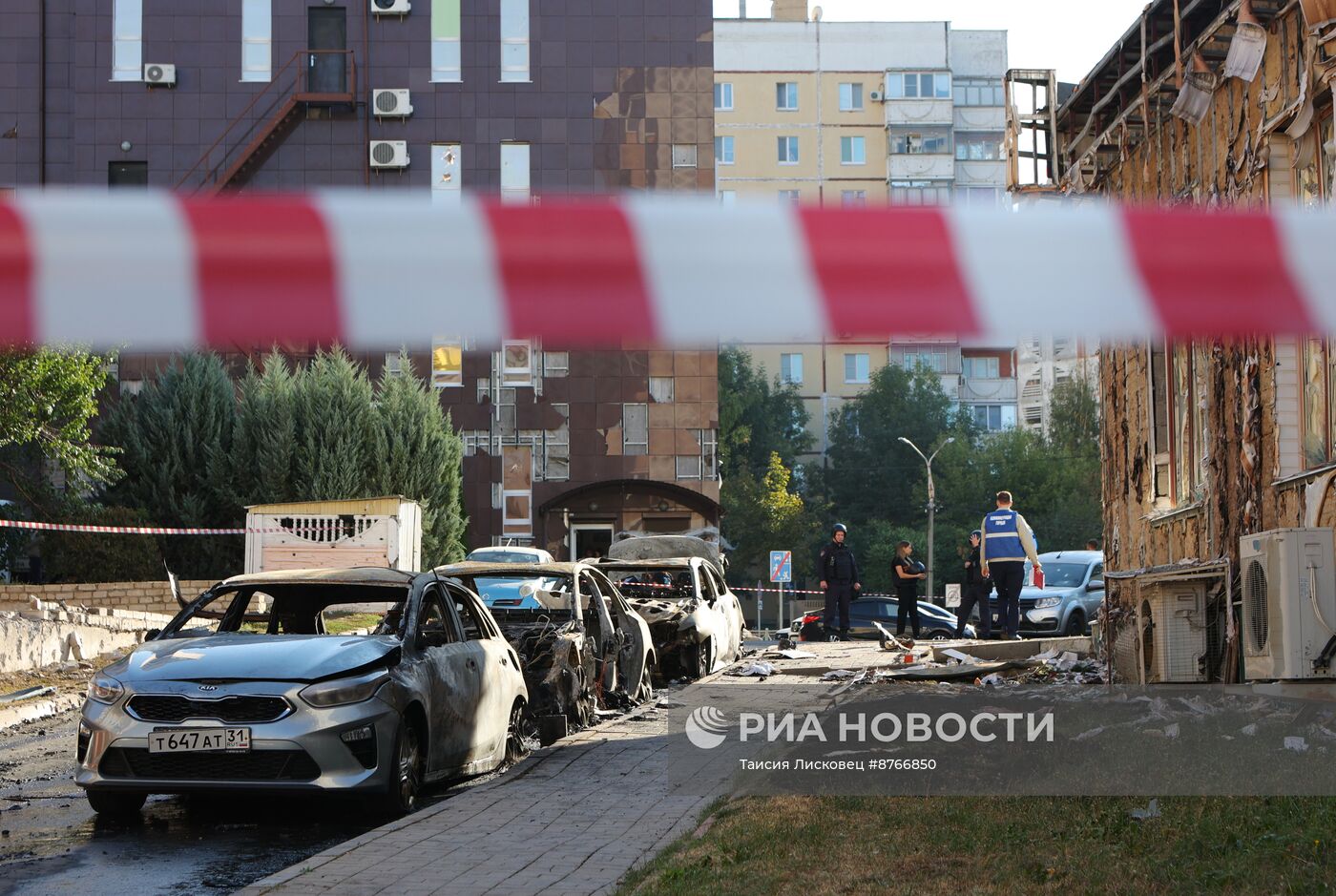 Последствия обстрела в Белгороде