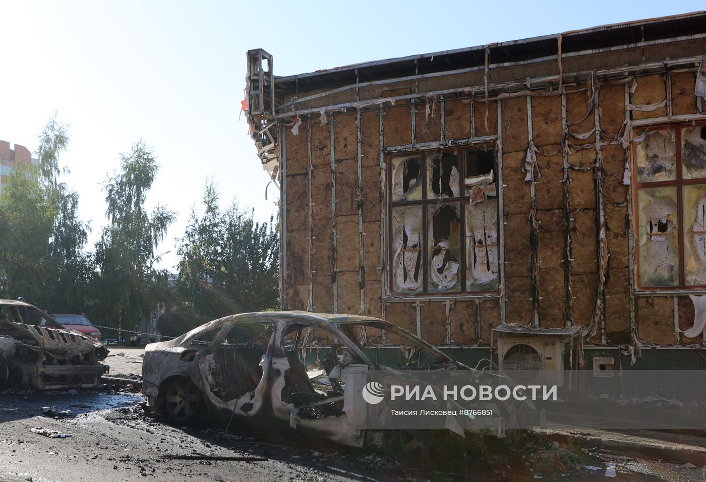 Последствия обстрела в Белгороде