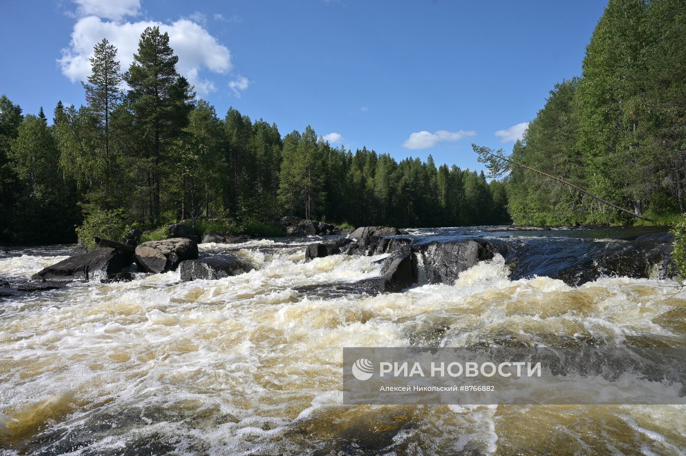 Туристический сплав по реке в Карелии