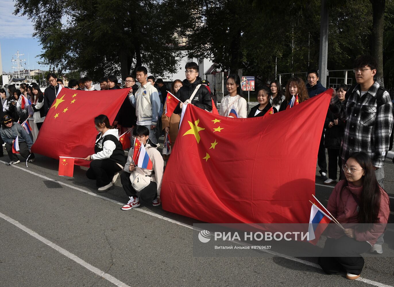 Проводы российско-китайского отряда кораблей на учение "Бэйбу/Взаимодействие - 2024"